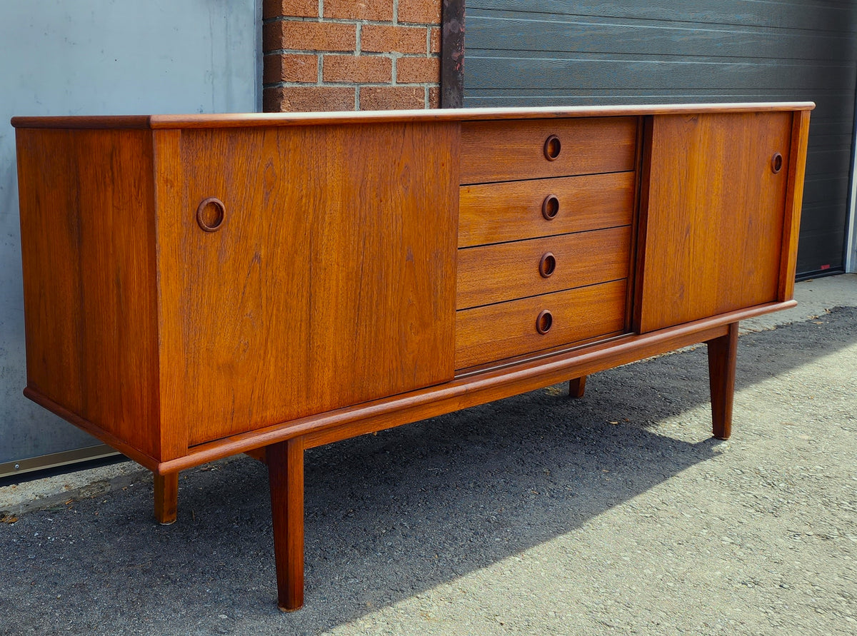 REFINISHED Mid Century Modern Teak Sideboard Credenza 6 ft