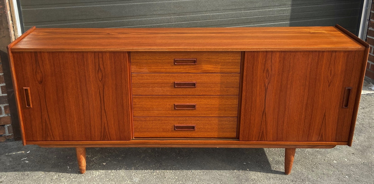 REFINISHED Danish MCM Teak Sideboard Credenza 71