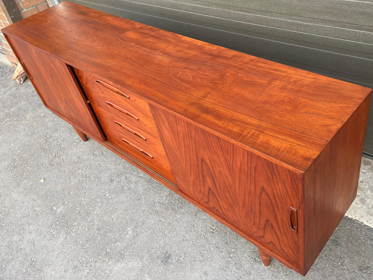 REFINISHED Danish MCM Teak Sideboard Credenza 70