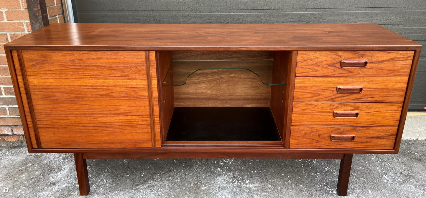 REFINISHED Mid Century Modern Teak Sideboard by RS Associates, 72" perfect