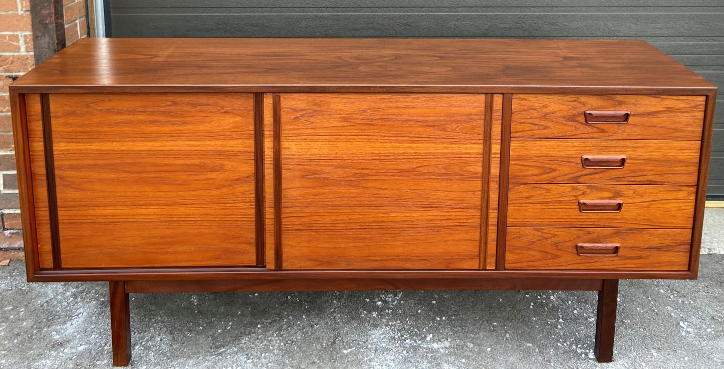 REFINISHED Mid Century Modern Teak Sideboard by RS Associates, 72" perfect