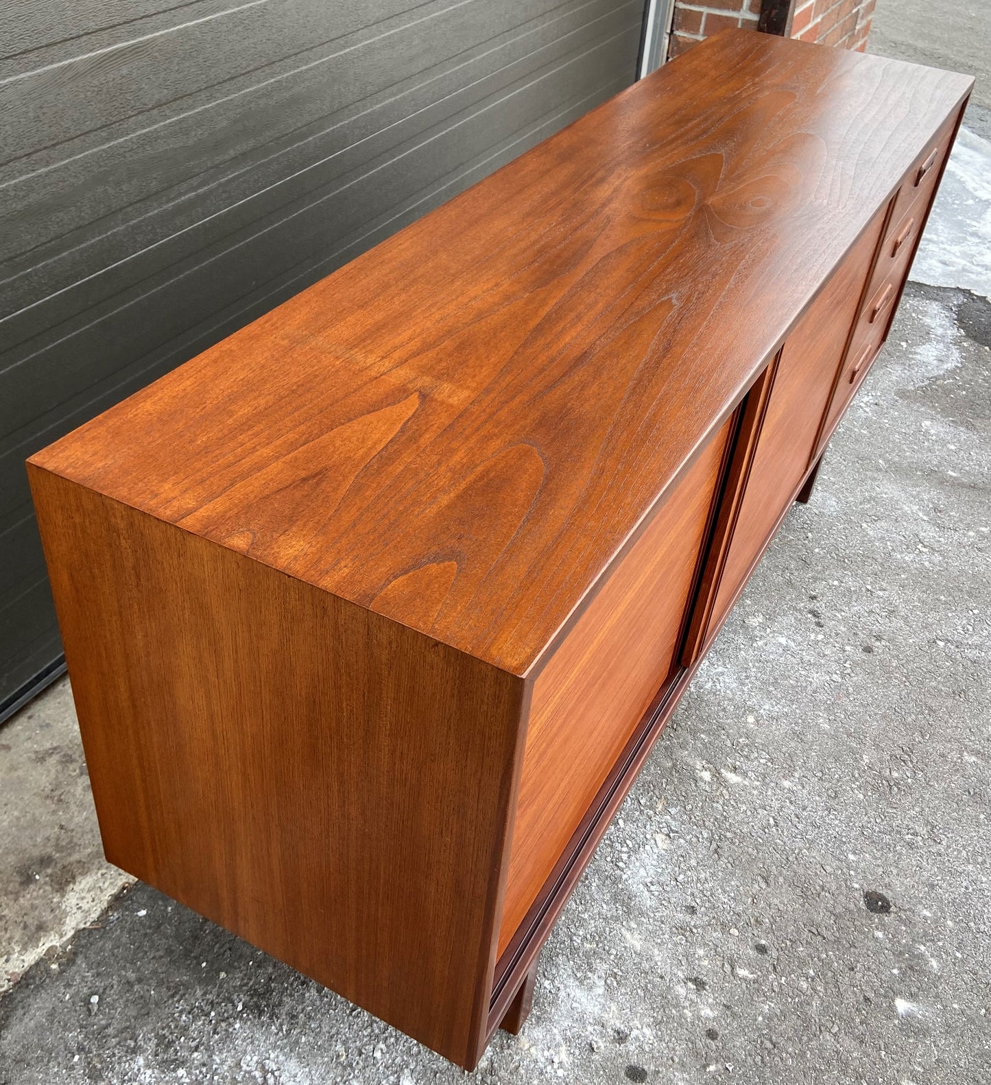 REFINISHED Mid Century Modern Teak Sideboard by RS Associates, 72" perfect