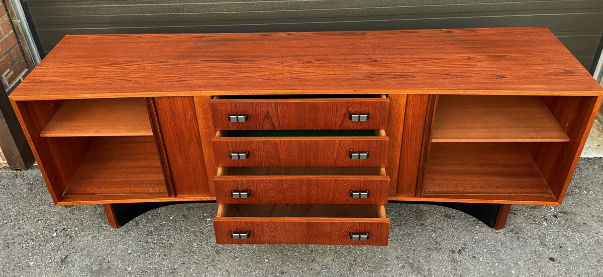 REFINISHED MCM Teak Sideboard with tambour doors by RS Associates 78