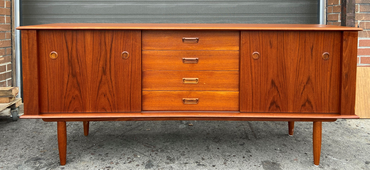REFINISHED Mid Century Modern Teak Sideboard Buffet by Punch 72
