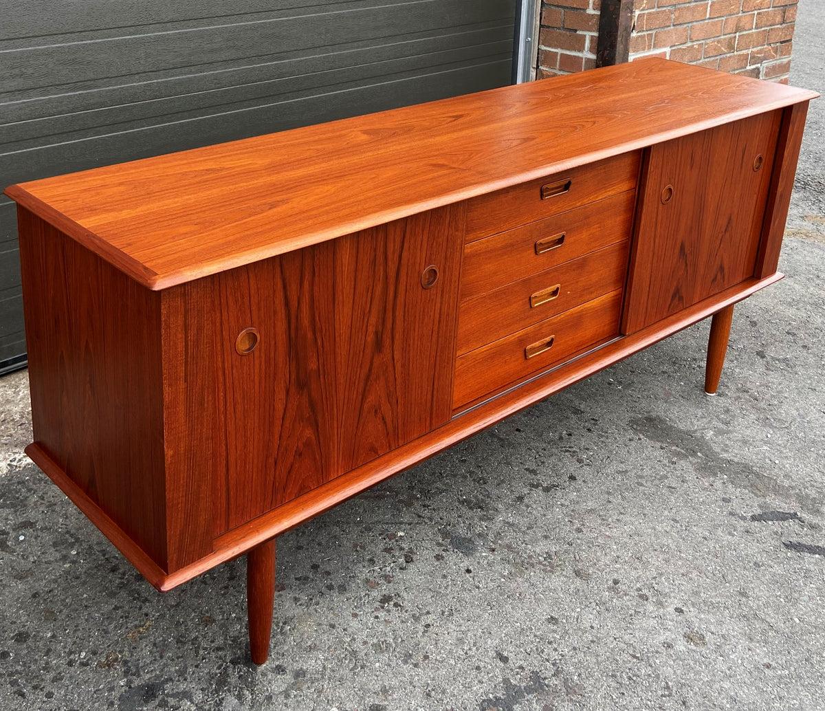 REFINISHED Mid Century Modern Teak Sideboard Buffet by Punch 72