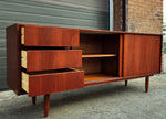 REFINISHED Mid Century Modern Teak Sideboard Credenza Buffet 6 ft 5