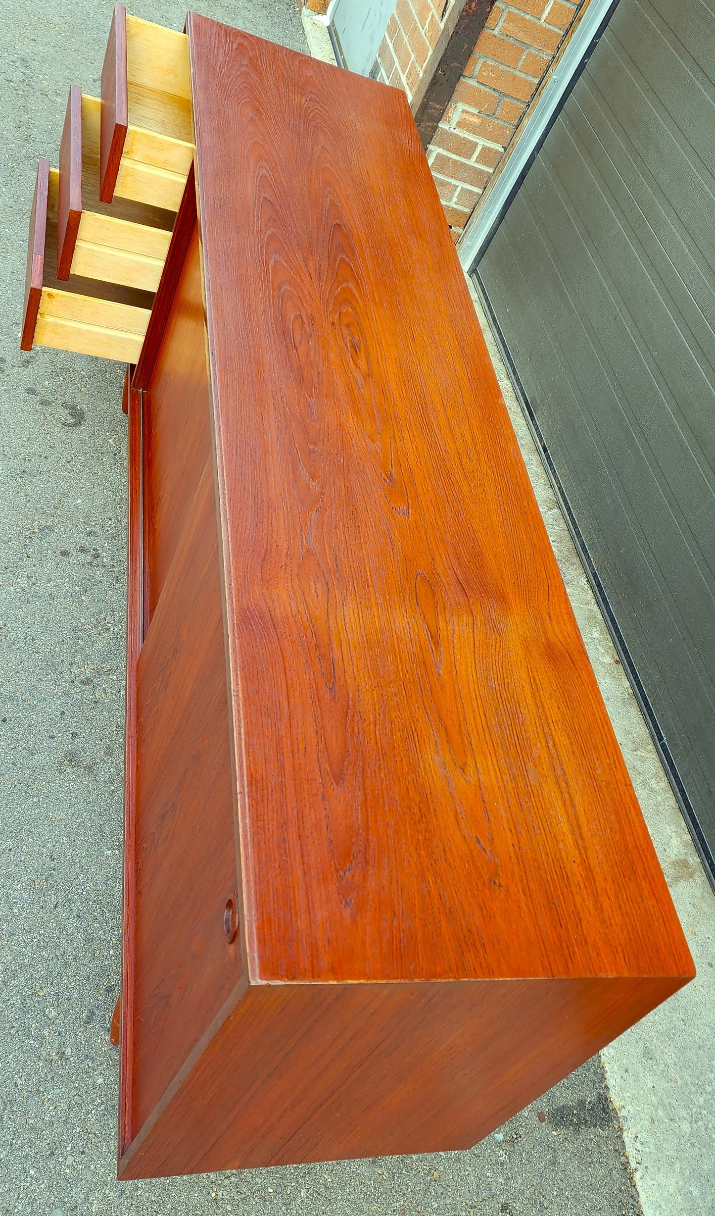 REFINISHED Mid Century Modern Teak Sideboard Credenza Buffet 6 ft