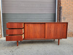 REFINISHED Mid Century Modern Teak Sideboard Credenza Buffet 6 ft 9