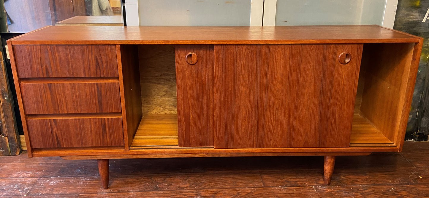 REFINISHED Danish MCM Teak Sideboard Credenza 72", Perfect