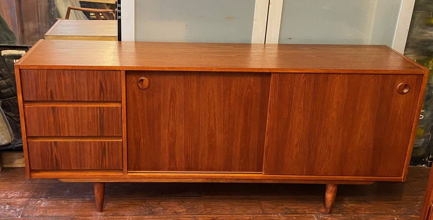 REFINISHED Danish MCM Teak Sideboard Credenza 72", Perfect