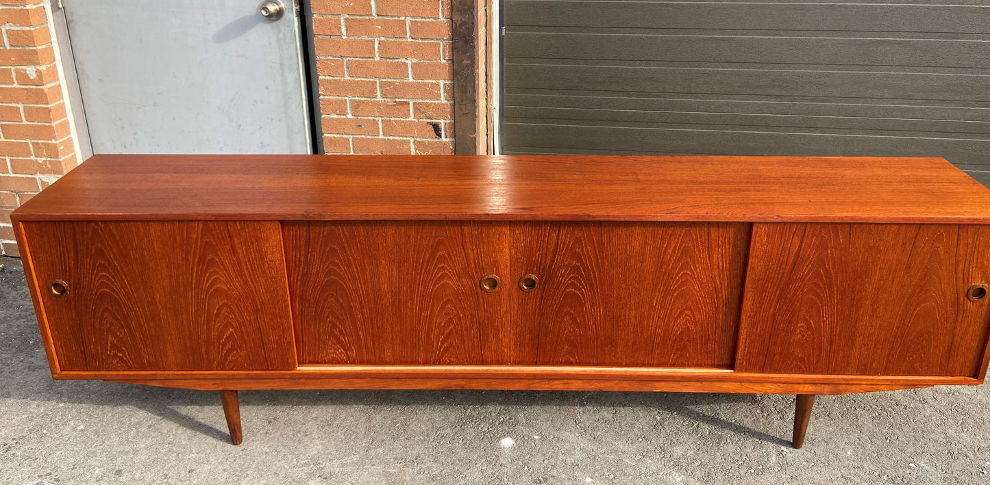 REFINISHED Danish MCM Teak Sideboard Credenza Narrow 96"