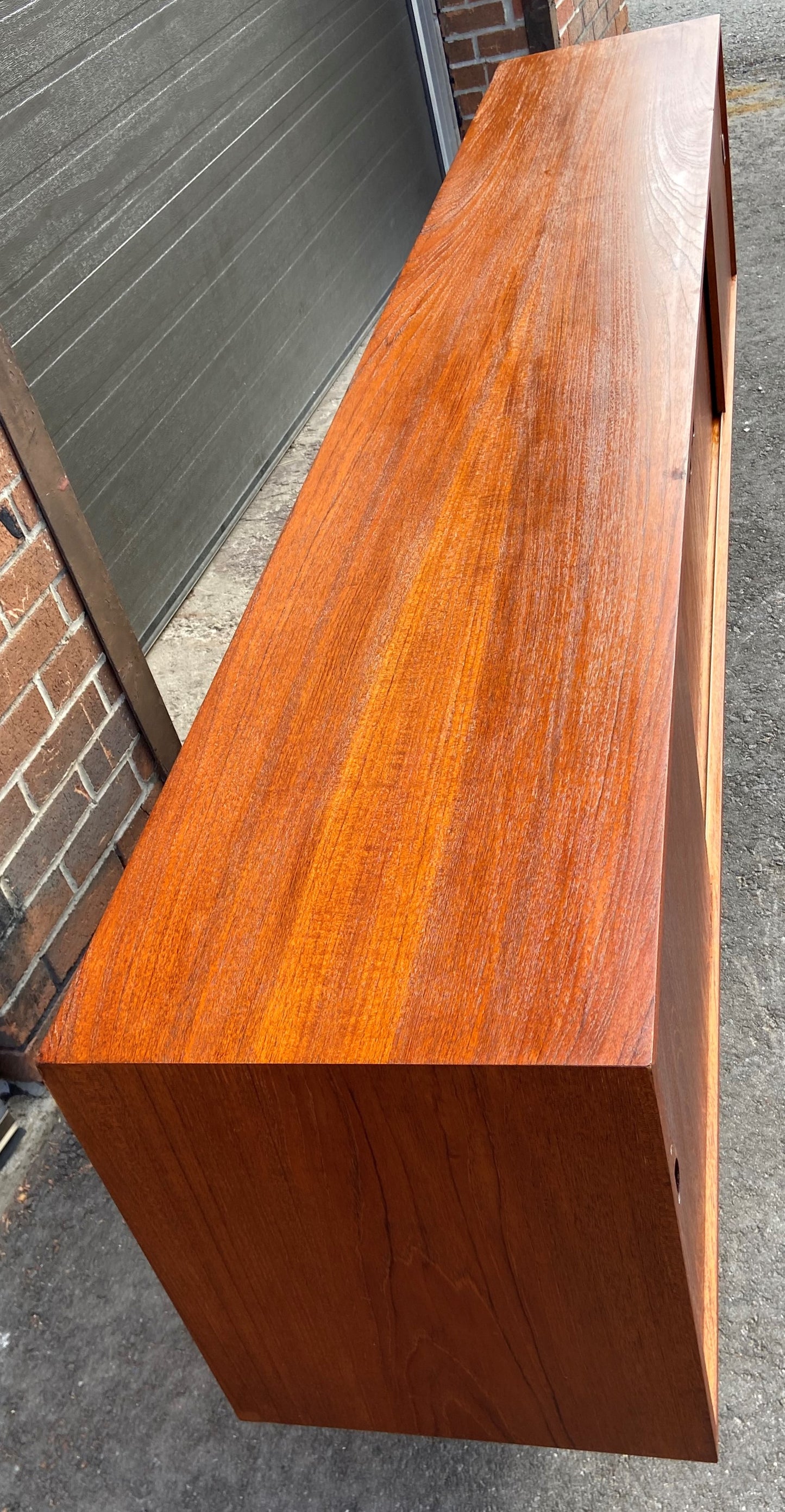 REFINISHED Danish MCM Teak Sideboard Credenza Narrow 96"