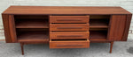REFINISHED Mid Century Modern Teak Sideboard w Tambour Doors by RS Associates, 78