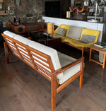 REFINISHED REUPHOLSTERED Danish MCM Solid Teak Sofa, Perfect 3
