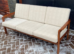 REFINISHED REUPHOLSTERED Danish MCM Solid Teak Sofa, Perfect 5