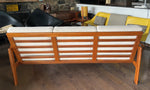 REFINISHED REUPHOLSTERED Danish MCM Solid Teak Sofa, Perfect 7
