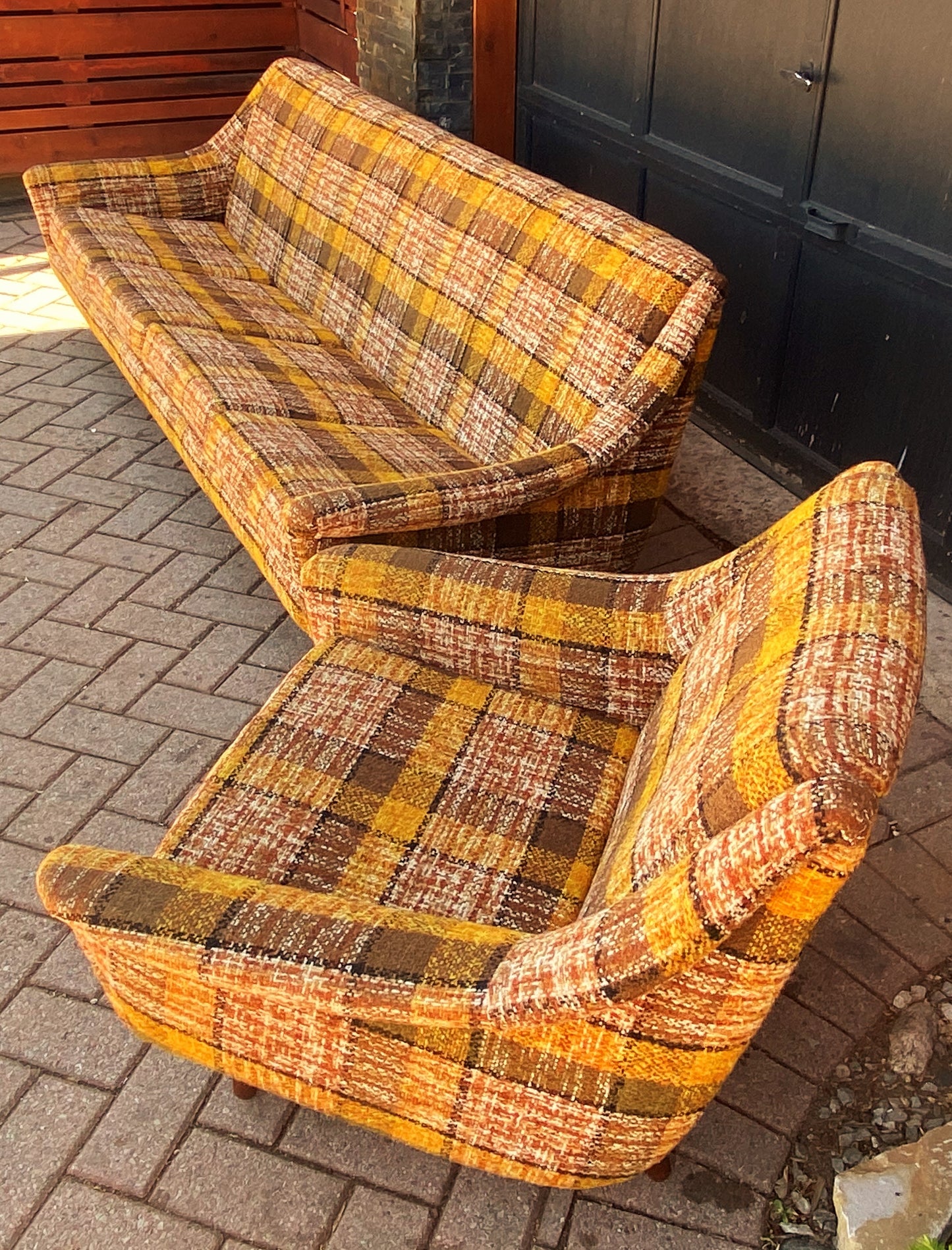 Restored Danish Mid Century Modern Teak Sofa 4-Seater and Armchair, Mint Condition