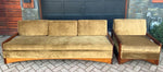 REFINISHED REUPHOLSTERED MCM Teak 4-Seater Sofa & Armchair in Wool Mohair - PERFECT 4