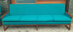 REFINISHED & REUPHOLSTERED in performance fabric Huber MCM Teak Sofa & Armchair 4