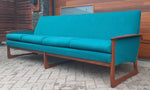REFINISHED & REUPHOLSTERED in performance fabric Huber MCM Teak Sofa & Armchair 7