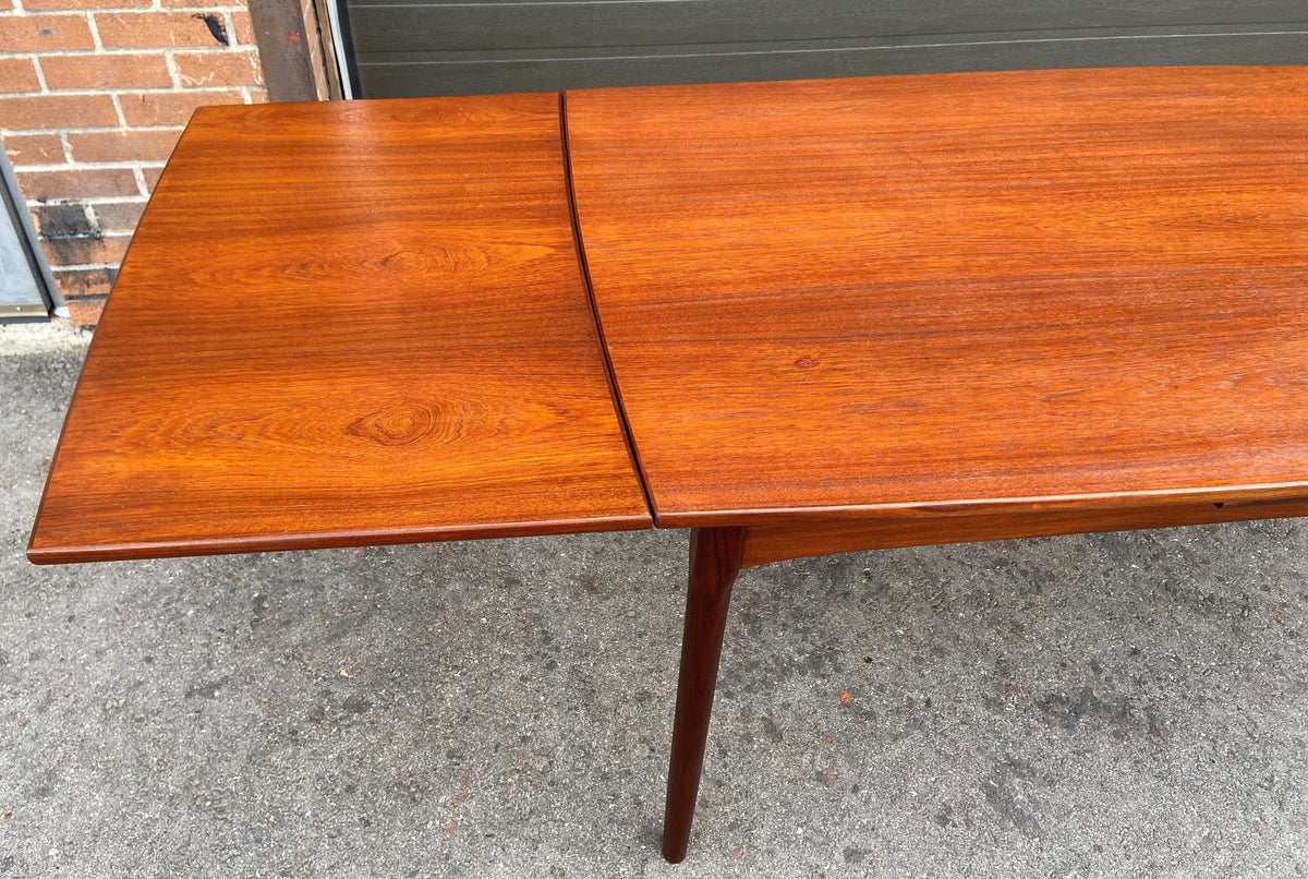 REFINISHED Mid Century Modern Teak Draw Leaf Surfboard shape by RS Associates, 58