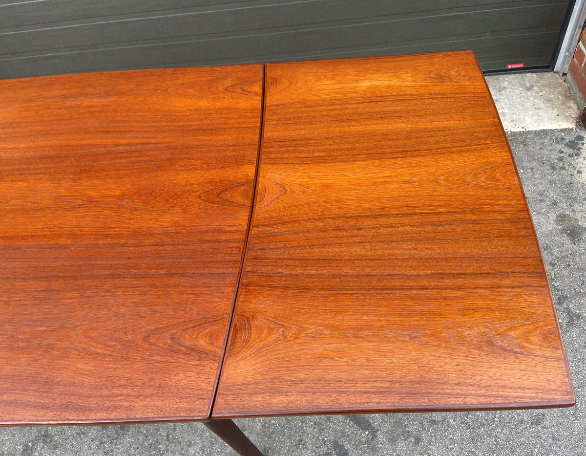 REFINISHED Mid Century Modern Teak Draw Leaf Surfboard shape by RS Associates, 58
