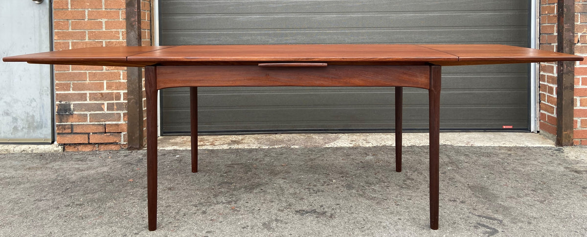 REFINISHED Mid Century Modern Teak Draw Leaf Surfboard shape by RS Associates, 58