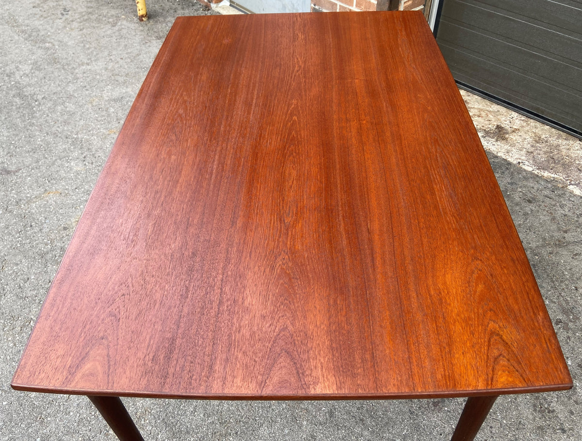 REFINISHED Mid Century Modern Teak Draw Leaf Surfboard shape by RS Associates, 58