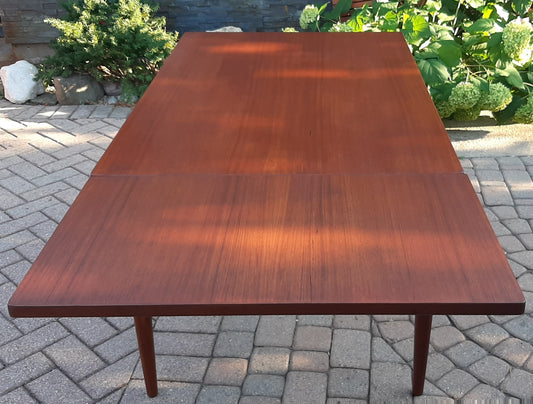 REFINISHED Danish MCM Teak Table with 1 Extension Leaf, 51-70.5"