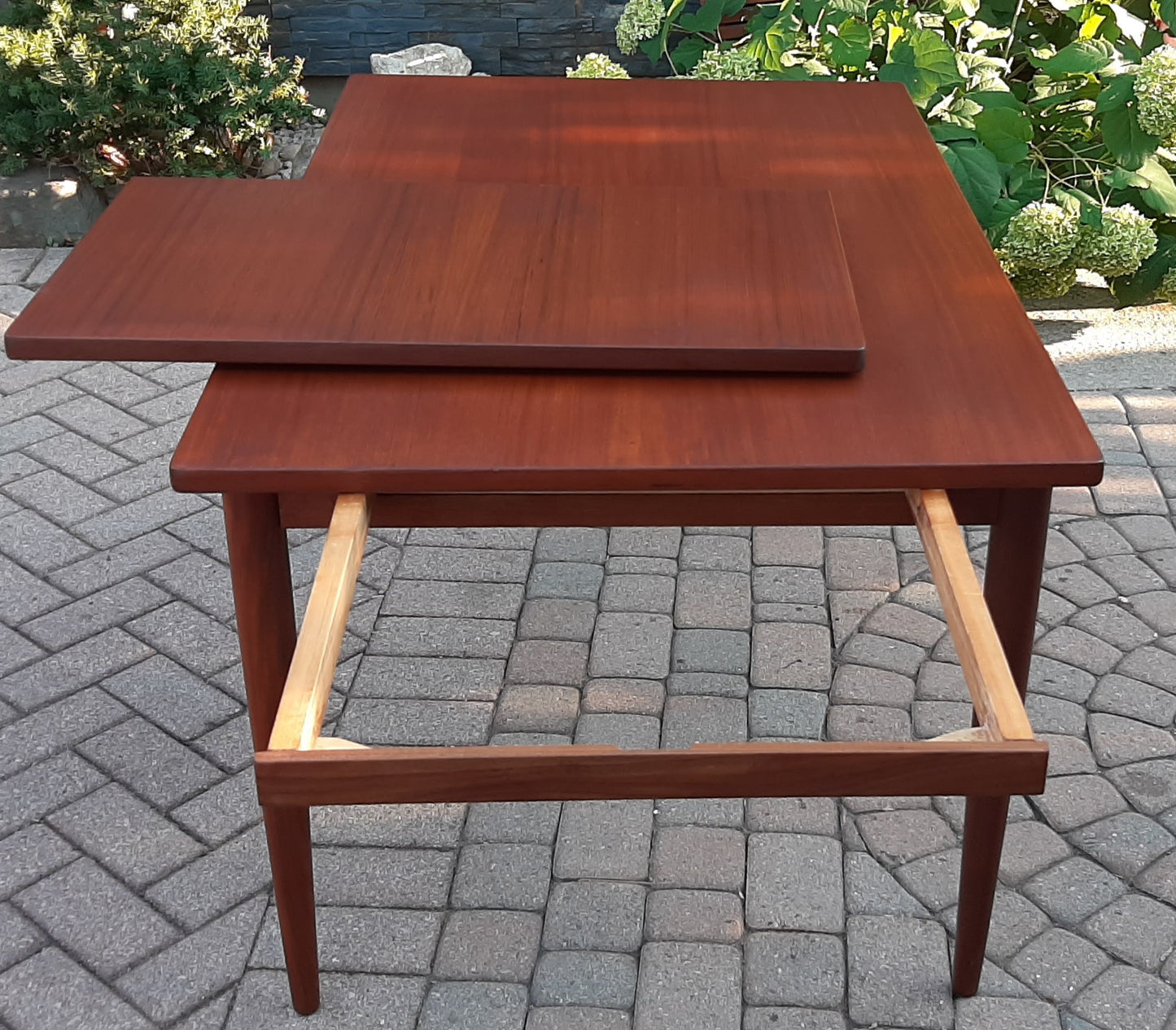 REFINISHED Danish MCM Teak Table with 1 Extension Leaf, 51-70.5"