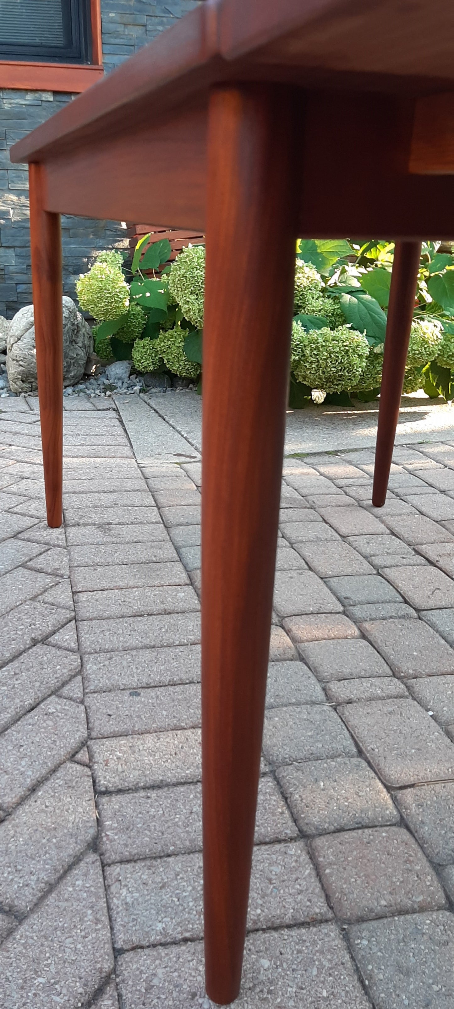 REFINISHED Danish MCM Teak Table with 1 Extension Leaf, 51-70.5"