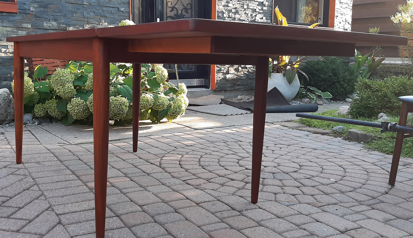 REFINISHED Danish MCM Teak Table with 1 Extension Leaf, 51-70.5"