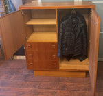 REFINISHED Mid Century Modern Teak Compact Wardrobe or Tall Dresser 5