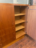 REFINISHED Mid Century Modern Teak Compact Wardrobe or Tall Dresser 9