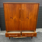REFINISHED Mid Century Modern Teak Compact Wardrobe or Tall Dresser 3