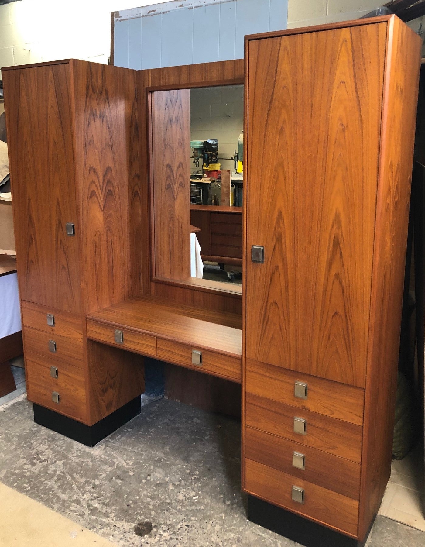 RESTORED MCM Teak Wardrobes and Vanity with Mirror for entrance or bedroom, perfect - Mid Century Modern Toronto