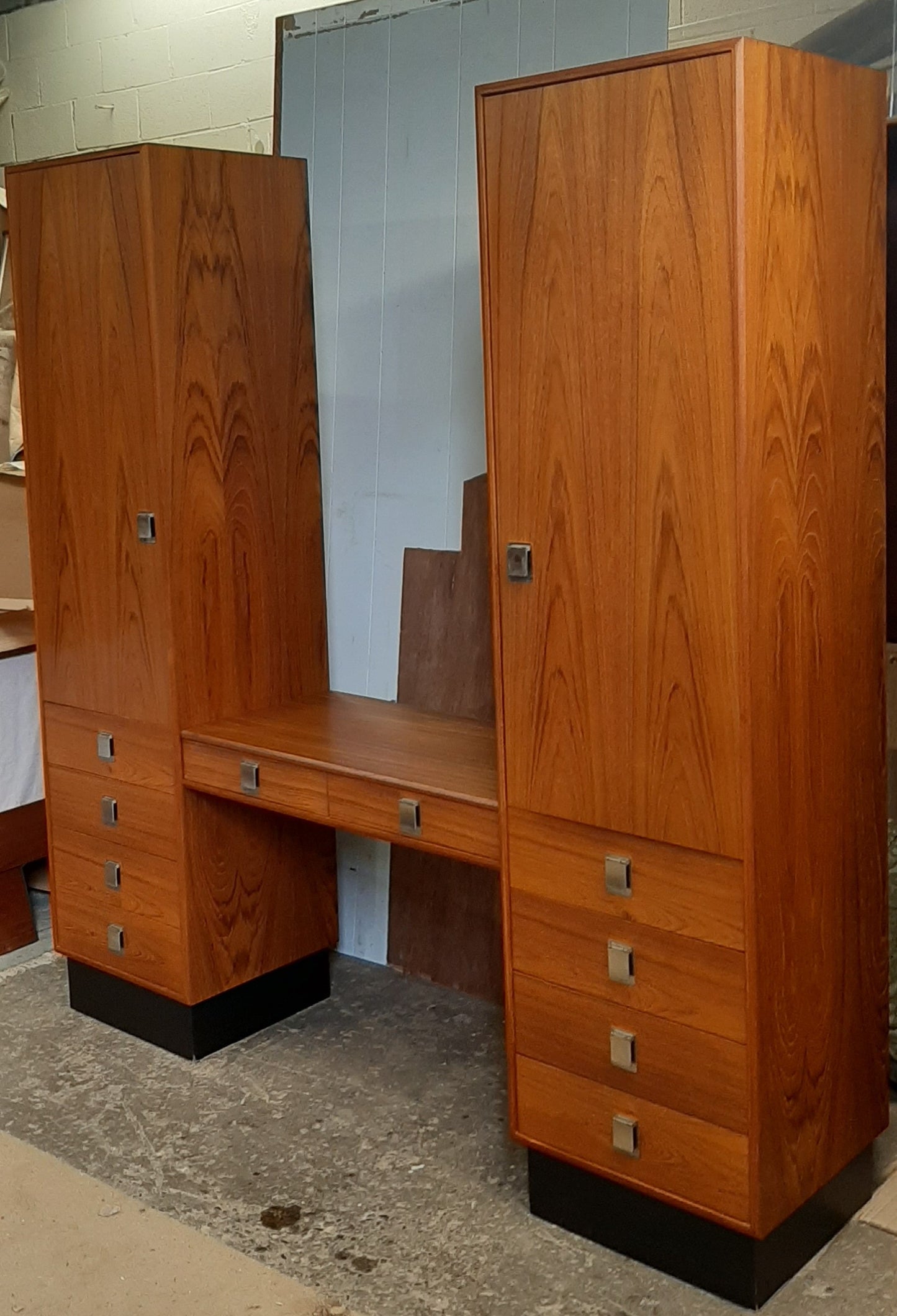 RESTORED MCM Teak Wardrobes and Vanity with Mirror for entrance or bedroom, perfect - Mid Century Modern Toronto