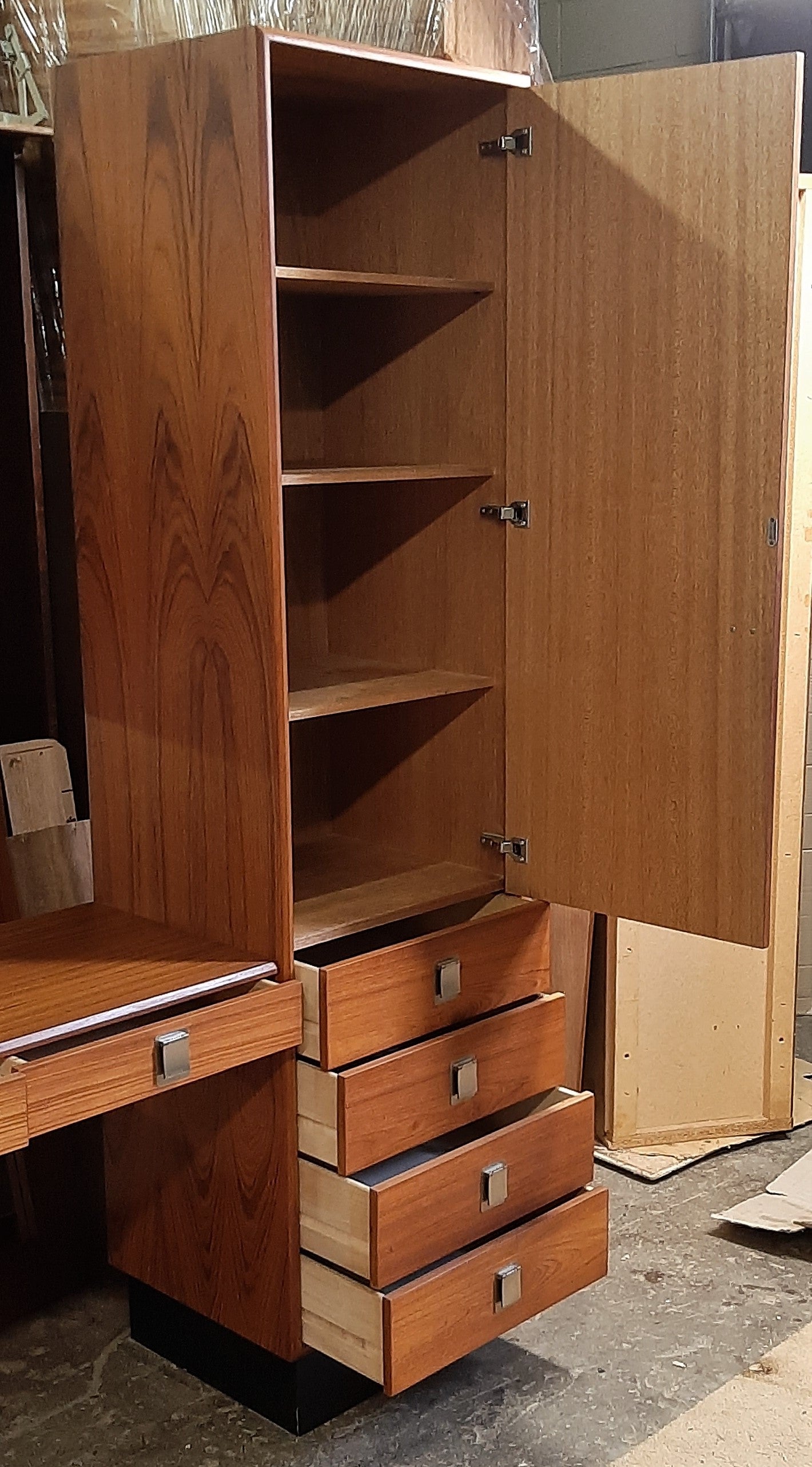 RESTORED MCM Teak Wardrobes and Vanity with Mirror for entrance or bedroom, perfect - Mid Century Modern Toronto