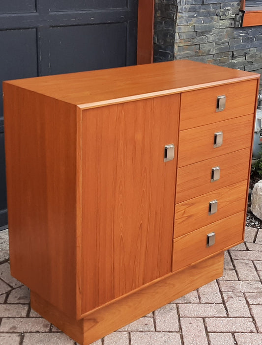 REFINISHED MCM Teak Set: Wardrobe and Dresser 9 Drawers- SUPER SALE - Mid Century Modern Toronto