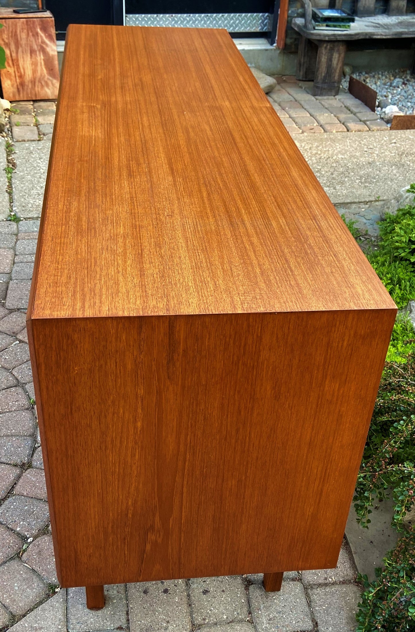 REFINISHED Mid Century Modern Teak Sideboard Credenza TV Media Console 5ft