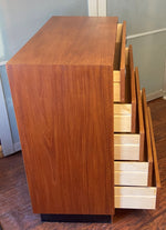 REFINISHED Mid Century Modern Teak Dressers 9 drawers & 5 Drawers, Narrow 2