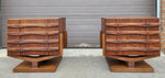 REFINISHED Rare Mid Century Modern Walnut Brutalist Nightstands or End Tables 7