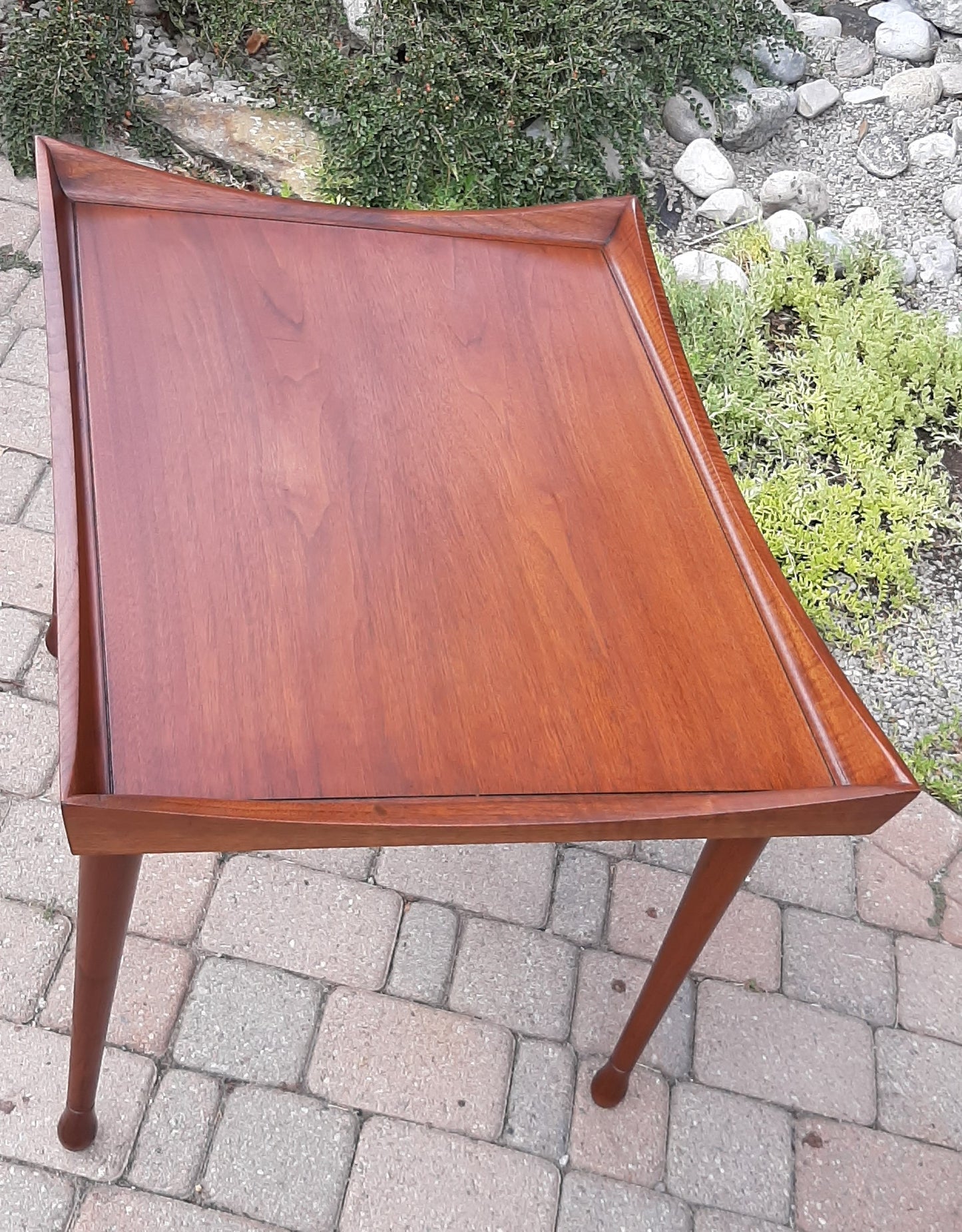 Set of 2 REFINISHED MCM Walnut Accent Tables by Deilcraft