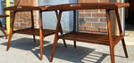 2 REFINISHED Mid Century Modern Walnut tray- style end tables, Perfect 2