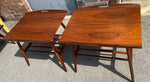 2 REFINISHED Mid Century Modern Walnut tray- style end tables, Perfect 3