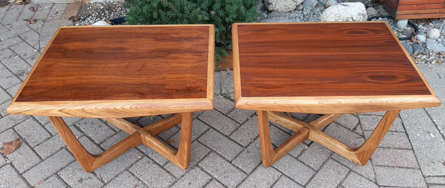 Sculptural MCM Walnut & Ash side tables REFINISHED, in style of A.Pearsall, Perfect