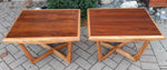 Sculptural MCM Walnut & Ash side tables REFINISHED, in style of A.Pearsall, Perfect 1