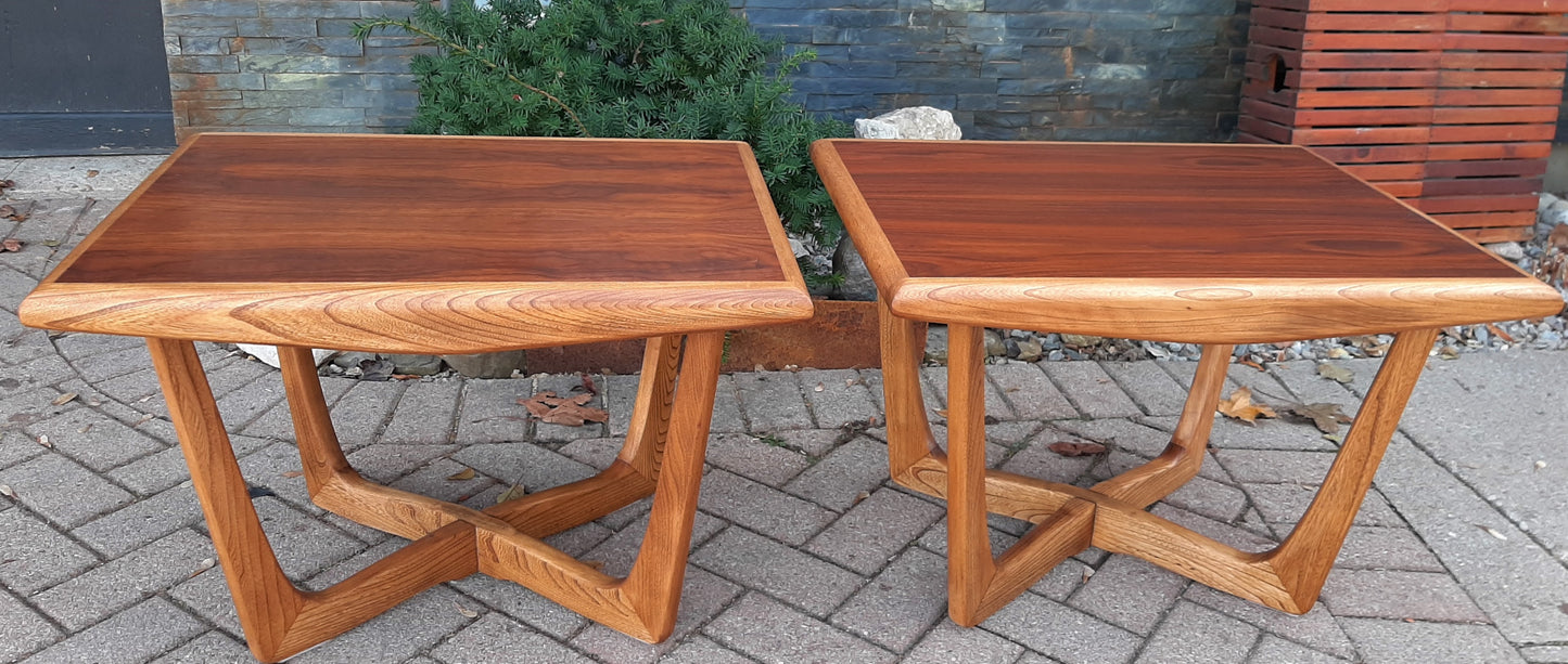 Sculptural MCM Walnut & Ash side tables REFINISHED, in style of A.Pearsall, Perfect