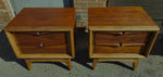 2 REFINISHED Sculptural Mid Century Modern Walnut Nightstands 7