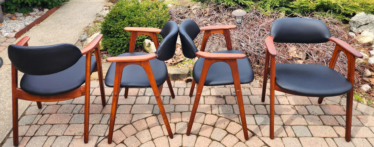 2 REFINISHED REUPHOLSTERED Mid Century Modern walnut armchairs